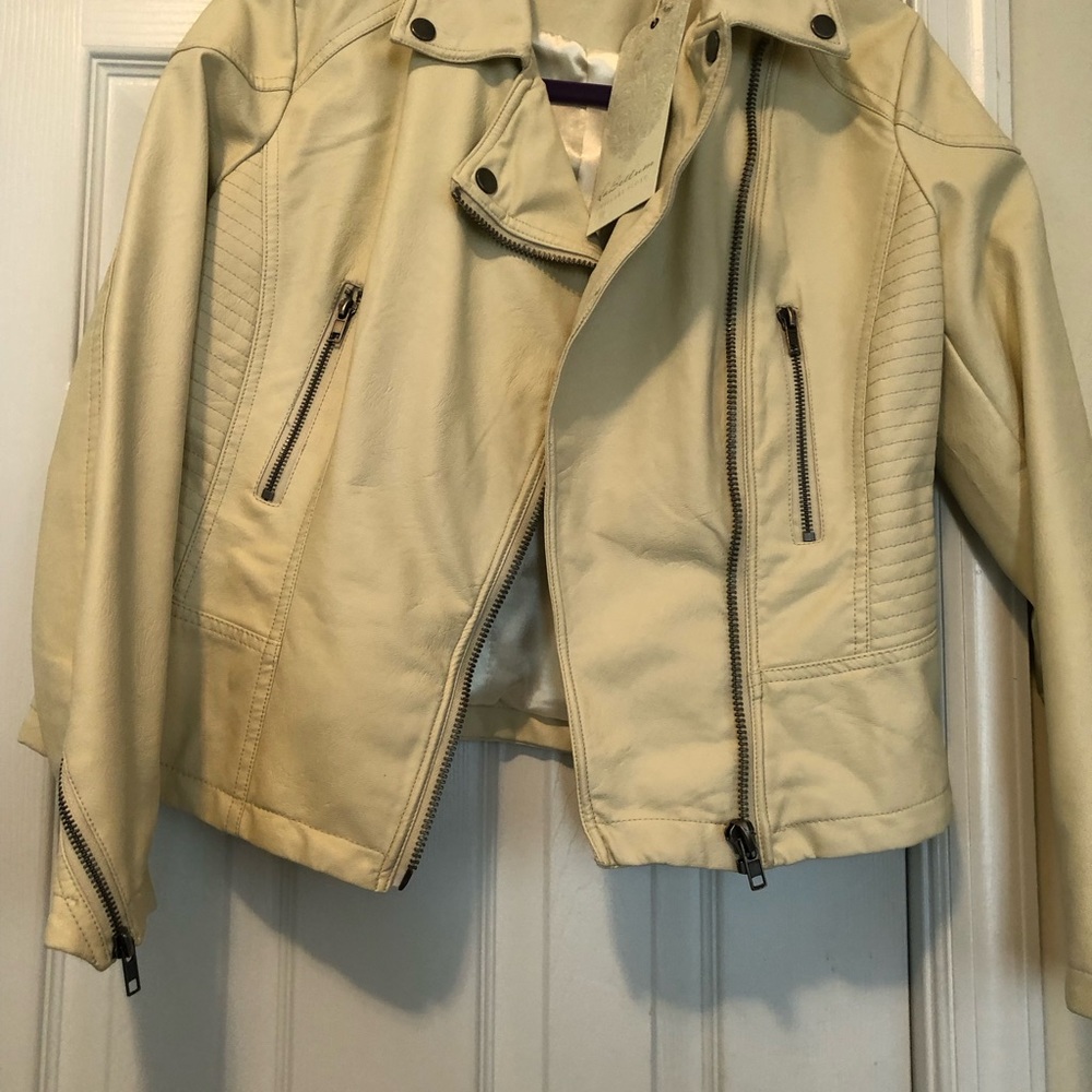 LaBellum Hillary Scott faux leather Moto jacket size XS NWT